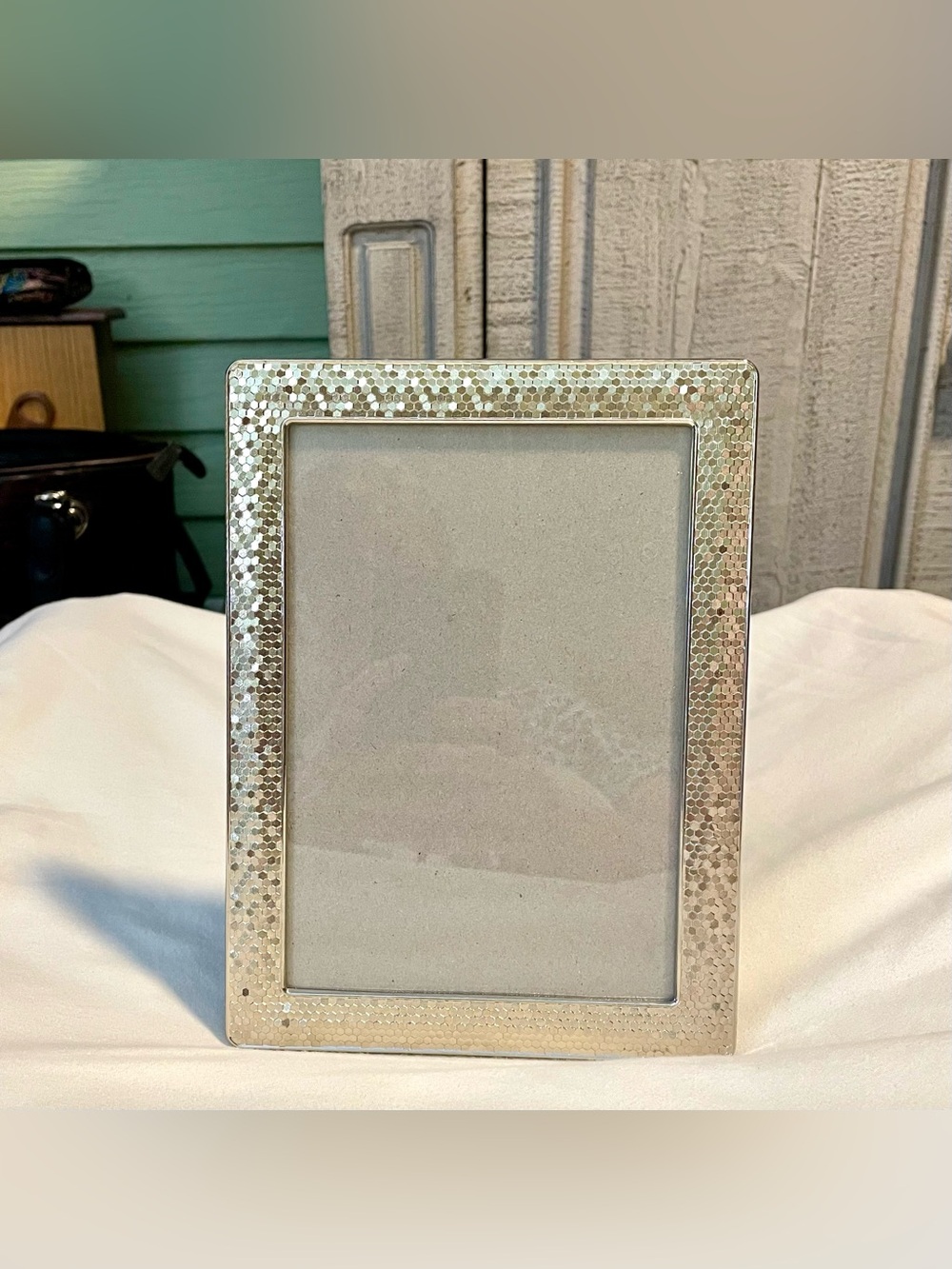 Nicole Miller HOME Silvertone Metal Picture Frame - Modern Design 5" x 7"